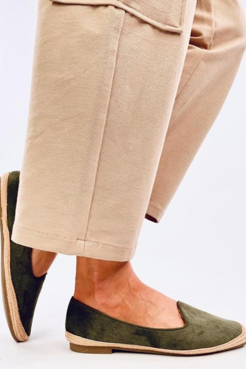 Baleriny espadryle damskie BALLOT OLIVE - Inello Baleriny espadryle damskie BALLOT OLIVE - Inello