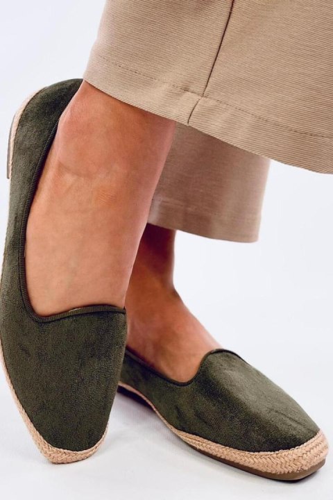 Baleriny espadryle damskie BALLOT OLIVE - Inello Baleriny espadryle damskie BALLOT OLIVE - Inello