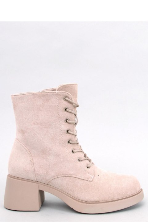Botki sznurowane na obcasie MAYFIELD BEIGE - Inello Botki sznurowane na obcasie MAYFIELD BEIGE - Inello