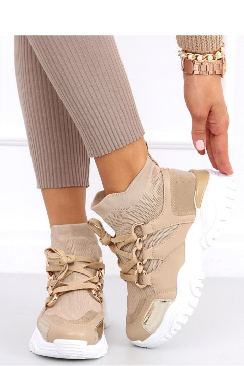 Buty sportowe za kostkę skarpetkowe PETRA KHAKI - Inello Buty sportowe za kostkę skarpetkowe PETRA KHAKI - Inello