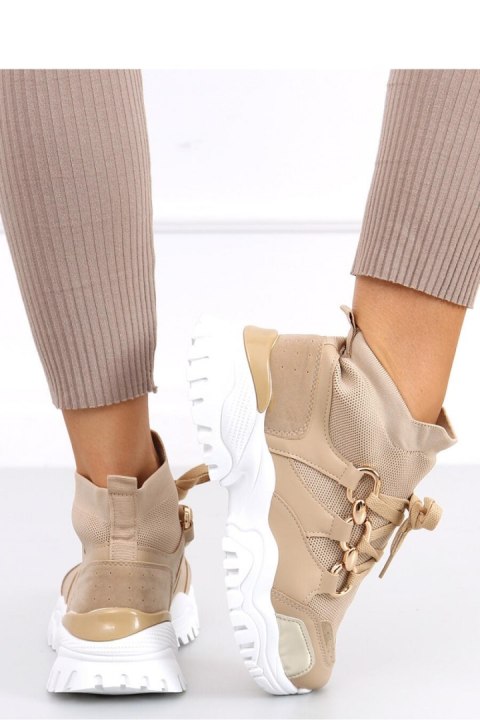 Buty sportowe za kostkę skarpetkowe PETRA KHAKI - Inello Buty sportowe za kostkę skarpetkowe PETRA KHAKI - Inello