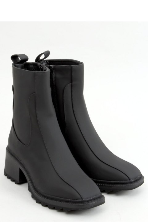 Botki damskie czarne QT33P BLACK - Inello Botki damskie czarne QT33P BLACK - Inello