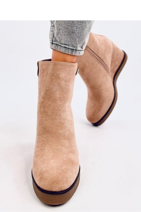 Botki na koturnie ROCHELLE KHAKI - Inello Botki na koturnie ROCHELLE KHAKI - Inello