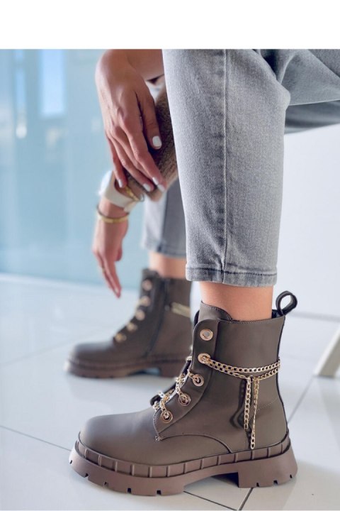 Botki sznurowane LOHAN KHAKI - Inello Botki sznurowane LOHAN KHAKI - Inello