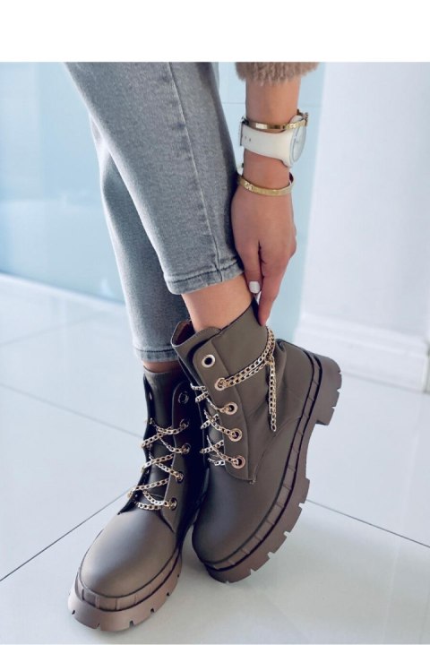 Botki sznurowane LOHAN KHAKI - Inello Botki sznurowane LOHAN KHAKI - Inello