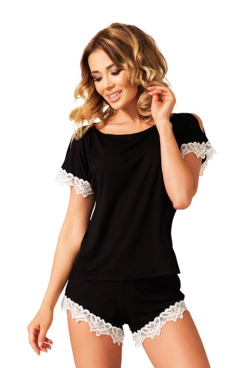 Piżama Komplet Model Delos wiskoza Black - Kalimo Piżama Komplet Model Delos wiskoza Black - Kalimo