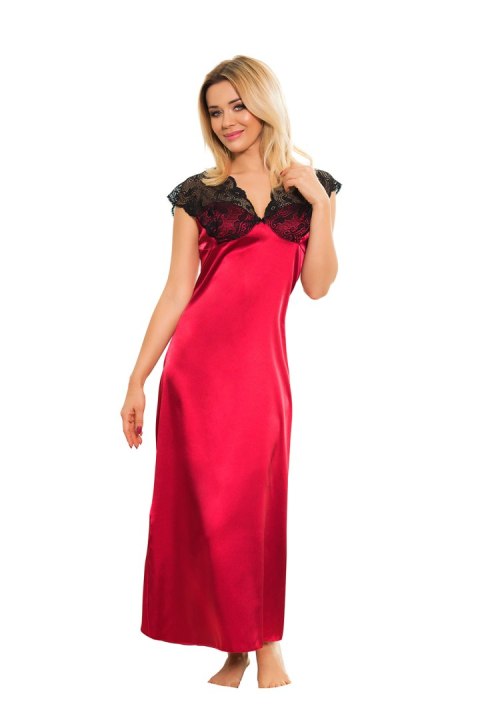 Koszulka nocna Halka Model Mactan satyna Bordo - Kalimo Koszulka nocna Halka Model Mactan satyna Bordo - Kalimo
