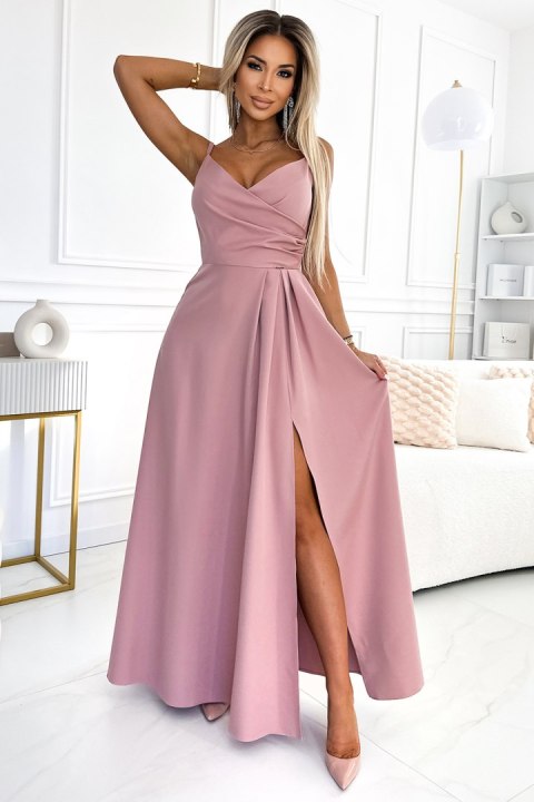 Sukienka Model Chiara 299-16 Dirty Pink - Numoco Sukienka Model Chiara 299-16 Dirty Pink - Numoco