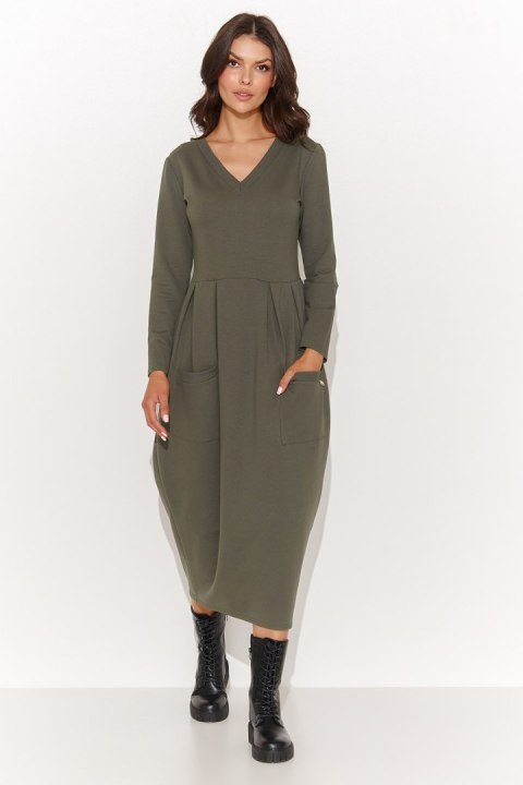Sukienka Model NU454 Khaki - Numinou Sukienka Model NU454 Khaki - Numinou