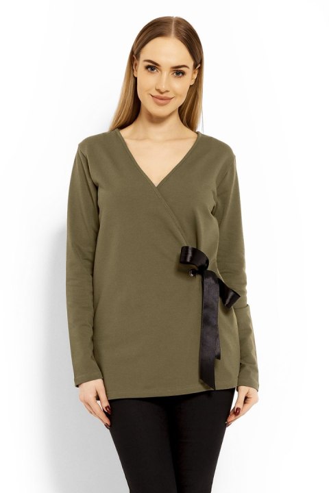 Bluzka Model 1626 Khaki - PeeKaBoo Bluzka Model 1626 Khaki - PeeKaBoo