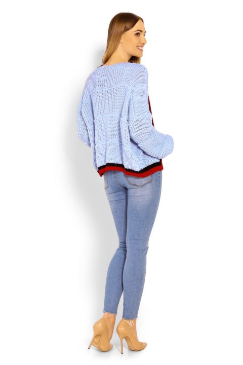 Sweter Ciążowy Model 60004C Sky Blue - PeeKaBoo Sweter Ciążowy Model 60004C Sky Blue - PeeKaBoo