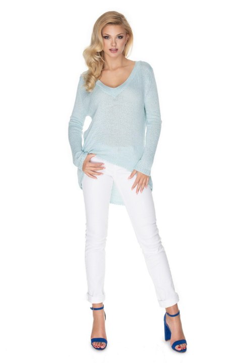 Sweter Damski Model 30067 Sky Blue - PeeKaBoo Sweter Damski Model 30067 Sky Blue - PeeKaBoo