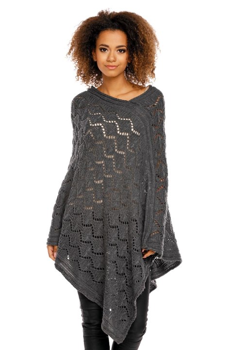 Sweter Poncho model 30012 Graphit - PeeKaBoo Sweter Poncho model 30012 Graphit - PeeKaBoo