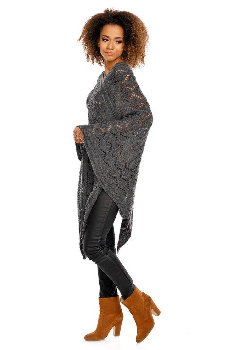 Sweter Poncho model 30012 Graphit - PeeKaBoo Sweter Poncho model 30012 Graphit - PeeKaBoo