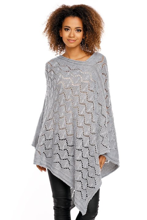 Sweter Poncho model 30012 Light Gray - PeeKaBoo Sweter Poncho model 30012 Light Gray - PeeKaBoo