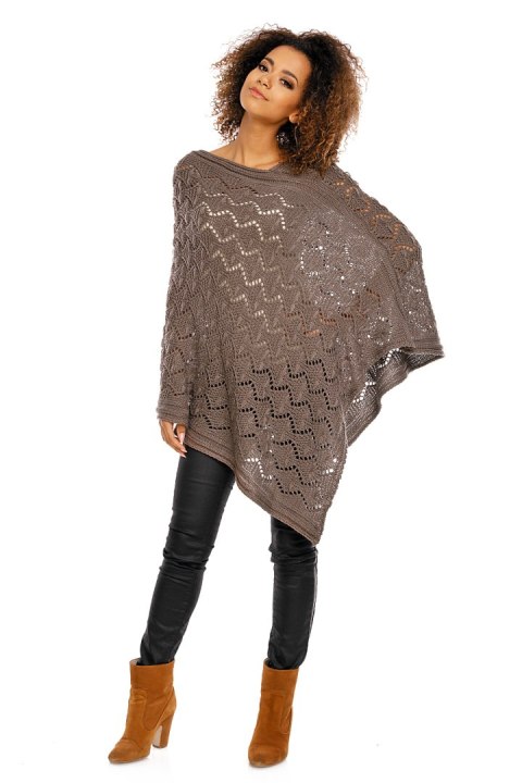 Sweter Poncho model 30012 Mocca - PeeKaBoo Sweter Poncho model 30012 Mocca - PeeKaBoo
