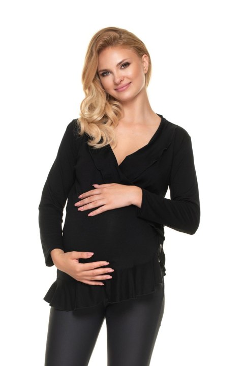 Bluzka Ciążowa Model 0185 Black - PeeKaBoo Bluzka Ciążowa Model 0185 Black - PeeKaBoo