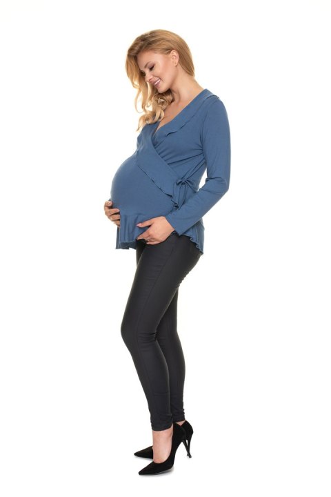 Bluzka Ciążowa Model 0185 Blue - PeeKaBoo Bluzka Ciążowa Model 0185 Blue - PeeKaBoo