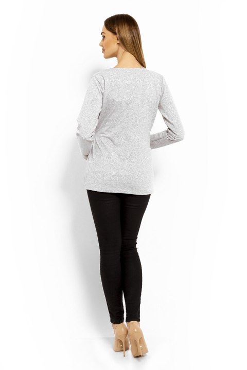 Bluzka Ciążowa Model 1626C Light Grey - PeeKaBoo Bluzka Ciążowa Model 1626C Light Grey - PeeKaBoo