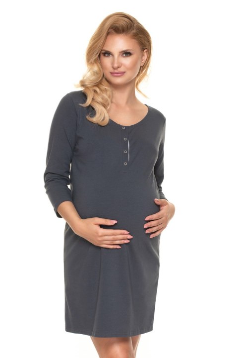 Koszulka nocna Koszula Nocna Ciążowa Model 0191 Grafit - PeeKaBoo Koszulka nocna Koszula Nocna Ciążowa Model 0191 Grafit - PeeKaBoo