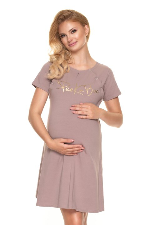 Koszulka nocna Koszula Nocna Ciążowa Model 0203 Cappuccino - PeeKaBoo Koszulka nocna Koszula Nocna Ciążowa Model 0203 Cappuccino - PeeKaBoo