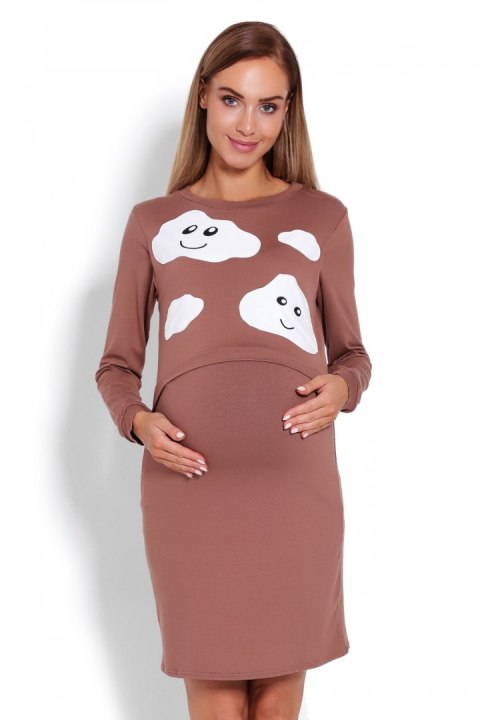 Koszulka nocna Koszula Nocna Ciążowa Model 1682 Cappuccino - PeeKaBoo Koszulka nocna Koszula Nocna Ciążowa Model 1682 Cappuccino - PeeKaBoo