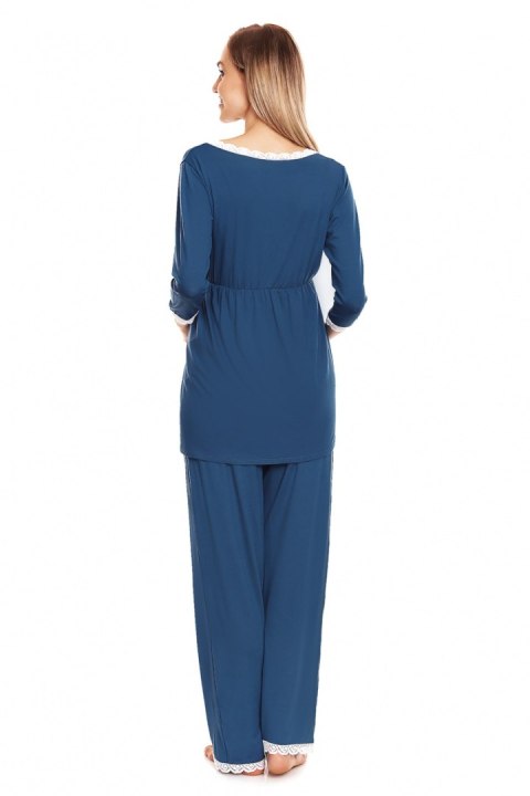 Piżama Ciążowa Model 0136 Blue - PeeKaBoo Piżama Ciążowa Model 0136 Blue - PeeKaBoo