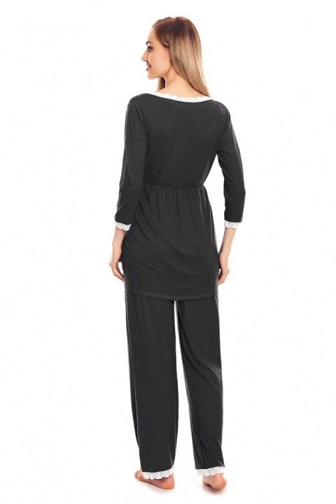 Piżama Ciążowa Model 0136 Grafit - PeeKaBoo Piżama Ciążowa Model 0136 Grafit - PeeKaBoo