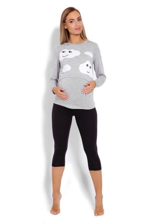 Piżama Damska Ciążowa Model 1679 Grey - PeeKaBoo Piżama Damska Ciążowa Model 1679 Grey - PeeKaBoo