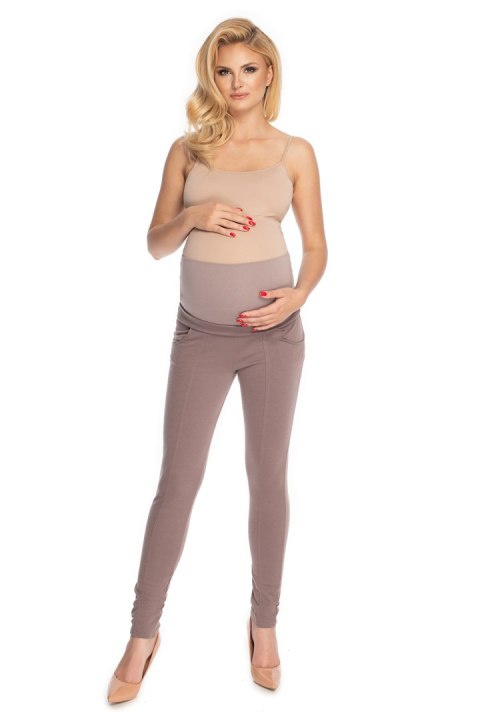 Spodnie Ciążowe Model 0174 Cappuccino - PeeKaBoo Spodnie Ciążowe Model 0174 Cappuccino - PeeKaBoo