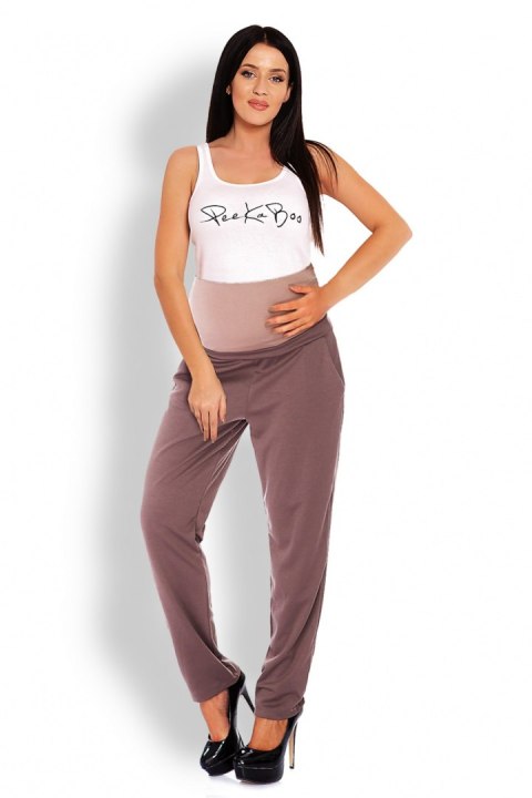 Spodnie Ciążowe Model 1276 Cappuccino - PeeKaBoo Spodnie Ciążowe Model 1276 Cappuccino - PeeKaBoo