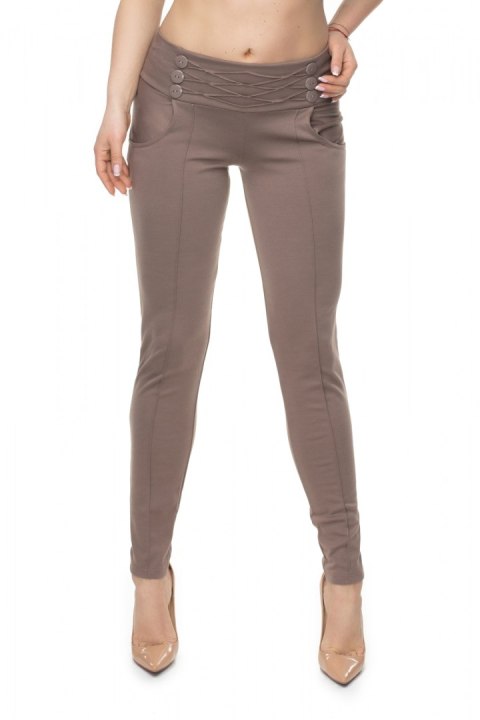 Spodnie Damskie Model 0105 Cappuccino - PeeKaBoo Spodnie Damskie Model 0105 Cappuccino - PeeKaBoo