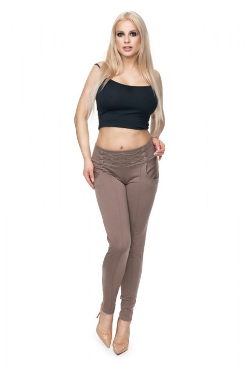 Spodnie Damskie Model 0105 Cappuccino - PeeKaBoo Spodnie Damskie Model 0105 Cappuccino - PeeKaBoo