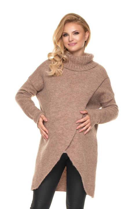 Sweter Ciążowy Model 30078 Cappuccino - PeeKaBoo Sweter Ciążowy Model 30078 Cappuccino - PeeKaBoo