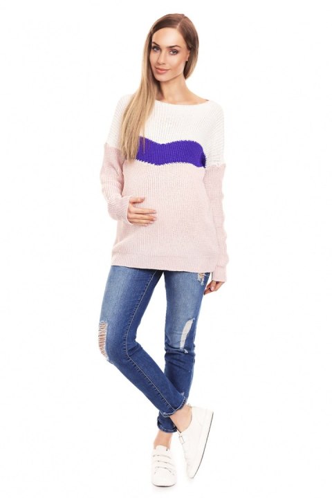 Sweter Ciążowy Model 40023 Powder Pink - PeeKaBoo Sweter Ciążowy Model 40023 Powder Pink - PeeKaBoo