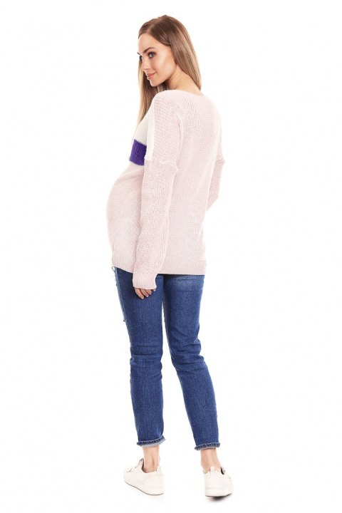 Sweter Ciążowy Model 40023 Powder Pink - PeeKaBoo Sweter Ciążowy Model 40023 Powder Pink - PeeKaBoo