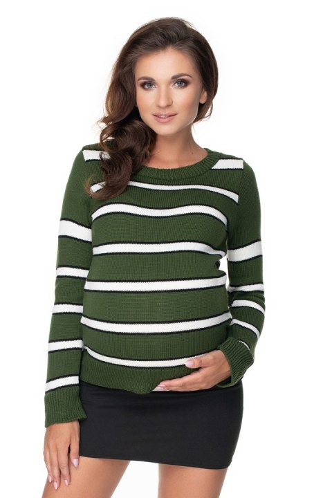 Sweter Ciążowy Model 40044 Khaki - PeeKaBoo Sweter Ciążowy Model 40044 Khaki - PeeKaBoo