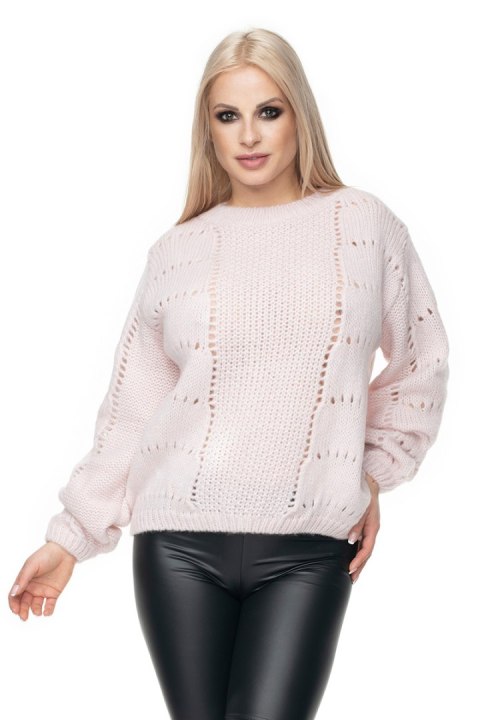Sweter Damski Model 30059 Powder Pink - PeeKaBoo Sweter Damski Model 30059 Powder Pink - PeeKaBoo