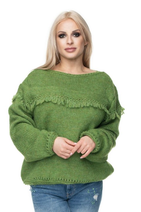 Sweter Damski Model 30062 Green - PeeKaBoo Sweter Damski Model 30062 Green - PeeKaBoo