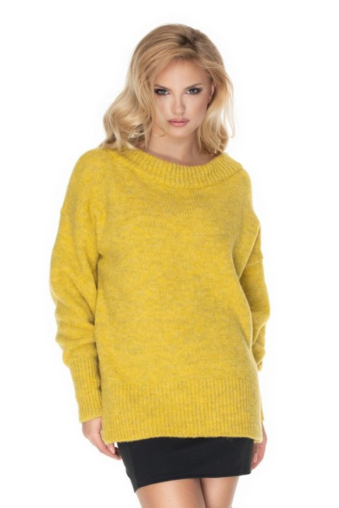 Sweter Damski Model 30064 Yellow - PeeKaBoo Sweter Damski Model 30064 Yellow - PeeKaBoo