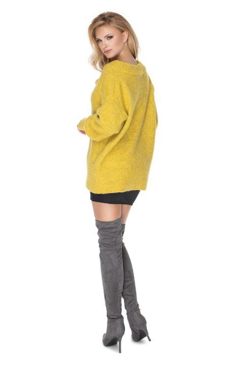 Sweter Damski Model 30064 Yellow - PeeKaBoo Sweter Damski Model 30064 Yellow - PeeKaBoo