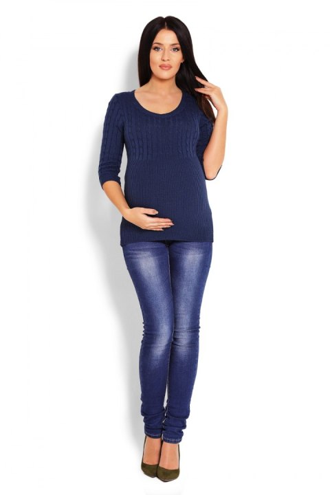 Sweter Damski Model 70008C Petrol Navy - PeeKaBoo Sweter Damski Model 70008C Petrol Navy - PeeKaBoo