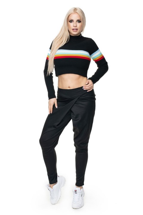 Sweter Damski Model 70015 Black - PeeKaBoo Sweter Damski Model 70015 Black - PeeKaBoo