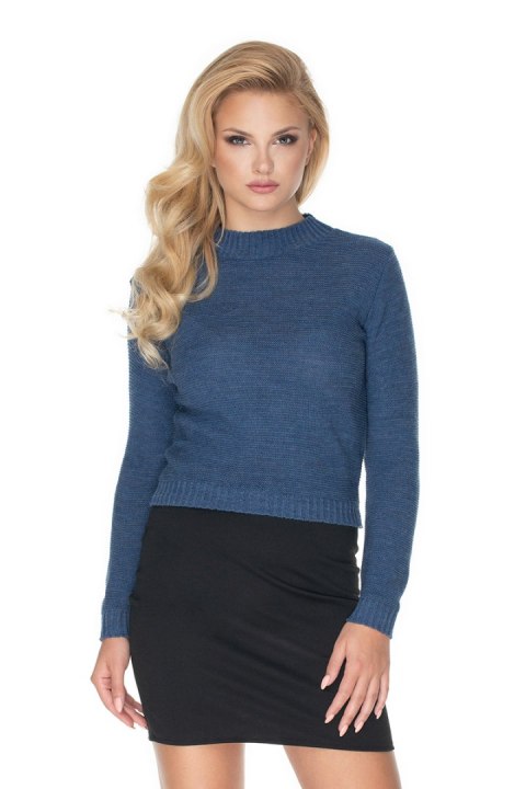 Sweter Damski Model 70016 Jeans - PeeKaBoo Sweter Damski Model 70016 Jeans - PeeKaBoo