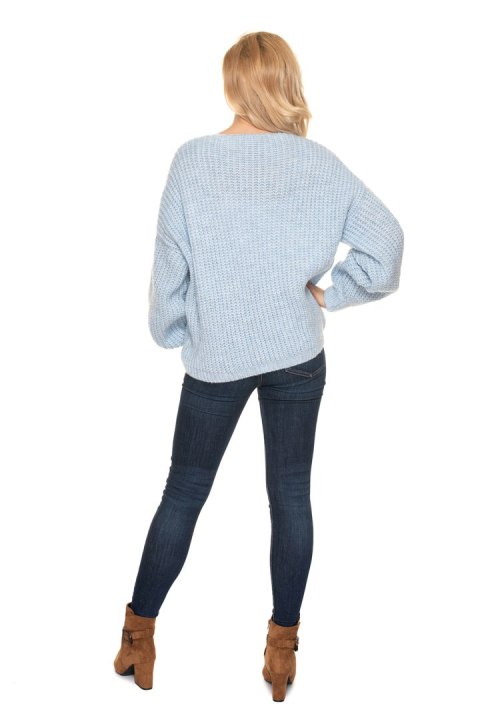 Sweter Kardigan Model 30077 Błękit - PeeKaBoo Sweter Kardigan Model 30077 Błękit - PeeKaBoo