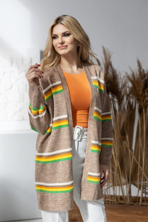Sweter Kardigan Model 30090 Cappuccino - PeeKaBoo Sweter Kardigan Model 30090 Cappuccino - PeeKaBoo