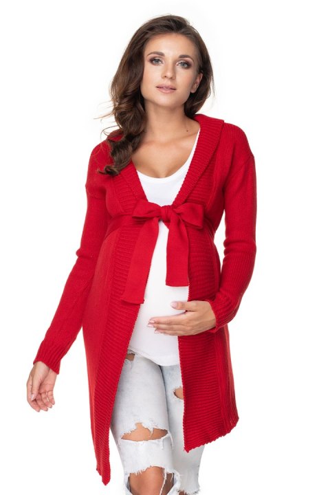 Sweter Kardigan Model 40045 Red - PeeKaBoo Sweter Kardigan Model 40045 Red - PeeKaBoo