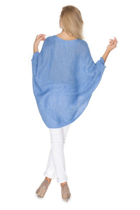 Sweter Ponczo Model 30068 Jeans - PeeKaBoo Sweter Ponczo Model 30068 Jeans - PeeKaBoo