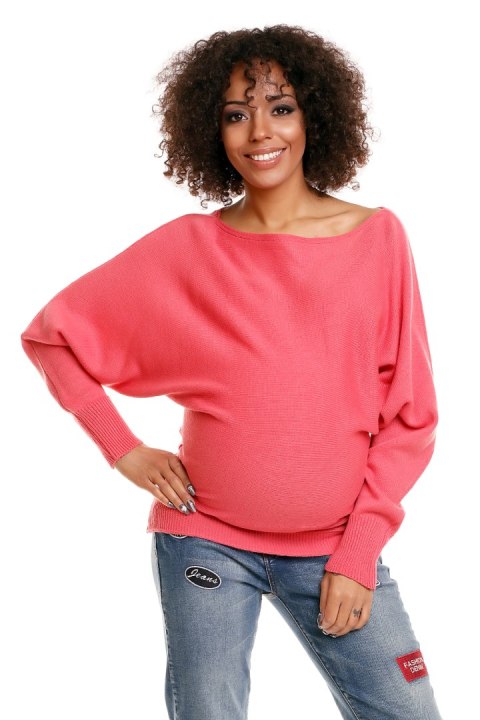 Sweter model 70003C Coral - PeeKaBoo Sweter model 70003C Coral - PeeKaBoo