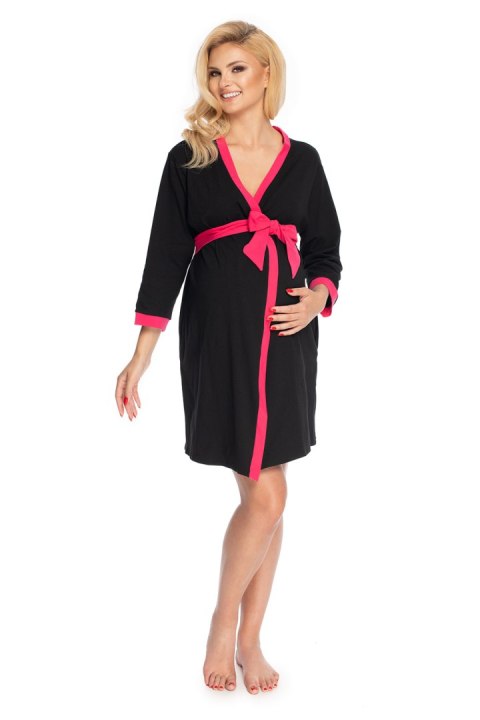 Szlafrok Damski Model 1709 Black - PeeKaBoo Szlafrok Damski Model 1709 Black - PeeKaBoo